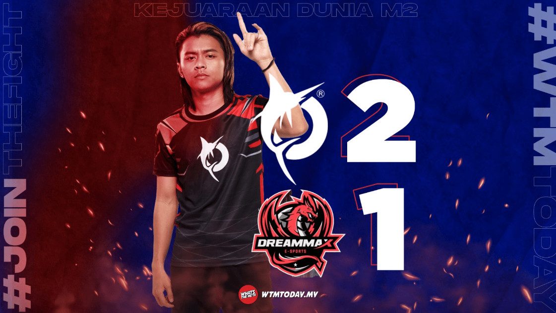 Grafik keputusan Kejuaraan Dunia M2 — Todak menewaskan Dreammax E-Sports 2–1